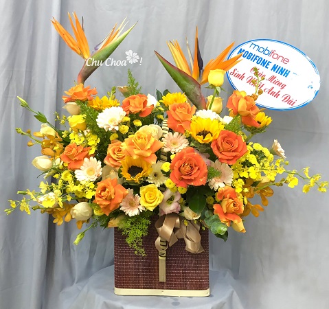 Hoa sinh nhật nam tone vàng  Hoa tươi giá rẻ